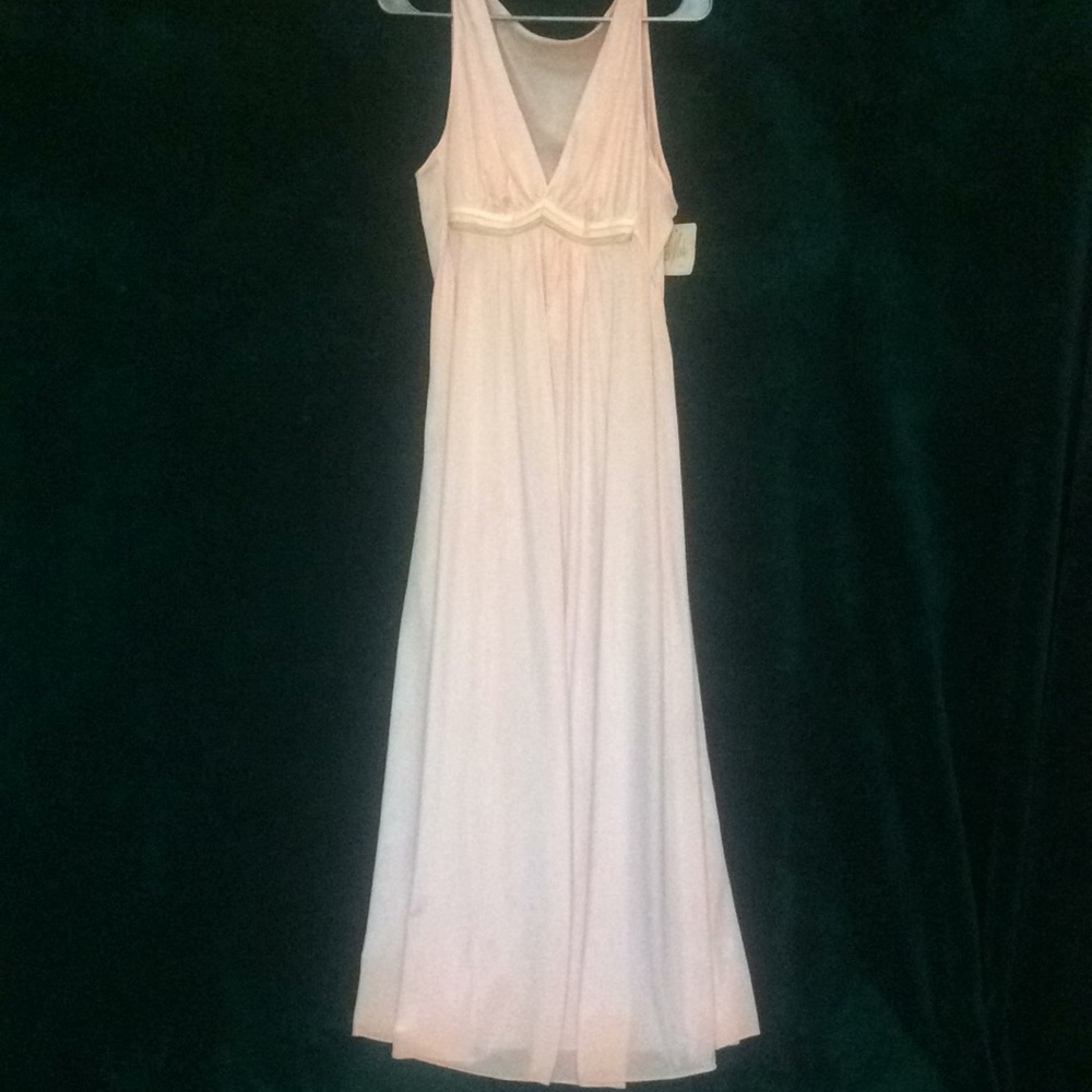 NWT Vintage Sweetheart Pink Long Maxi Full Slip Night Dress Nightgown Lingerie